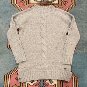 Barbour Gray Wool Cable Knit Sweater